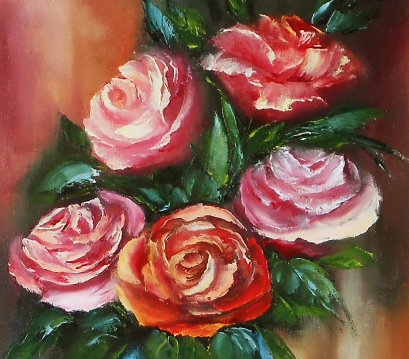 Картины с розами в интерьере