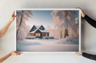 Картина Зимний пейзаж Постер на стену