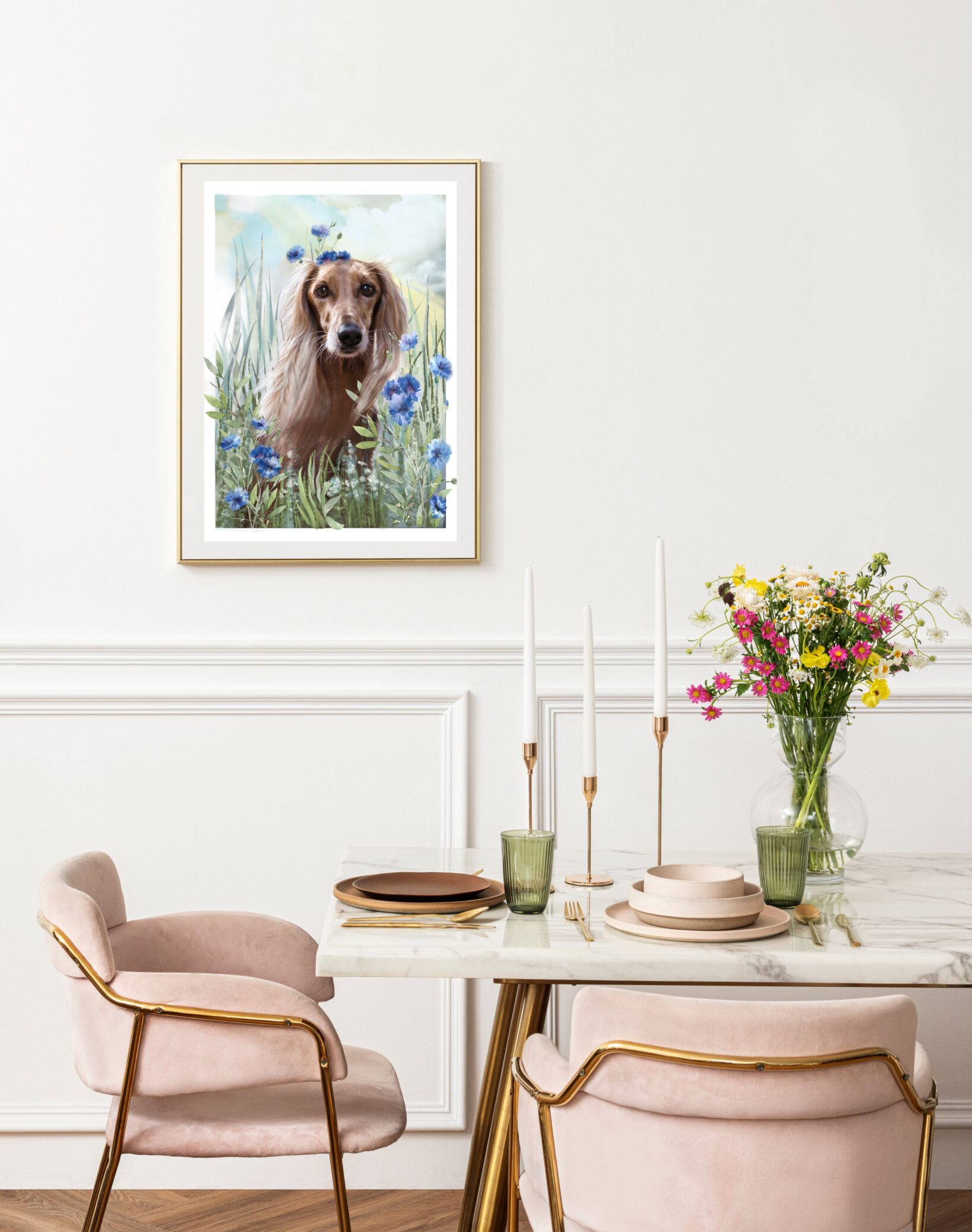 Романтичный портрет собаки